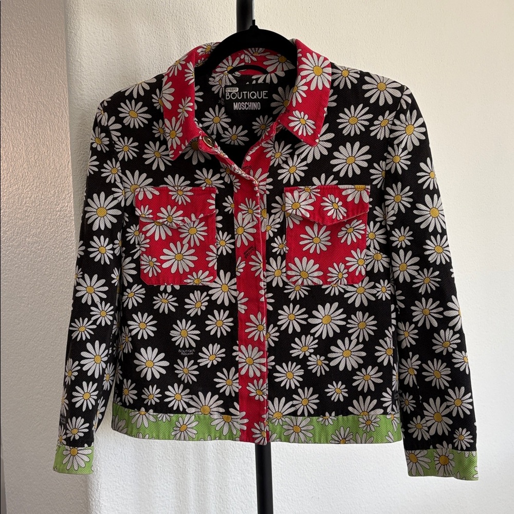 Moschino Boutique x Free People Daisy Colorblock Floral Daisy Jacket NWOT Size 8 - Picture 4 of 12